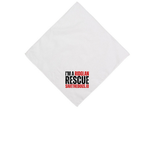 RIDGLAN RESCUE BANDANA WHITE, a White Cotton Bandana