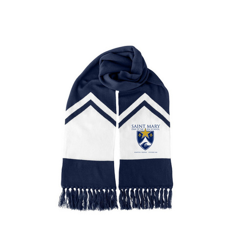 Wrapped in Blue, a True Navy/ White Two-Tone Gameday Scarf