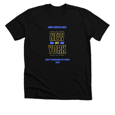 Vance Charter Varsity Cheer, a Solid Black Blend Premium Unisex Tee