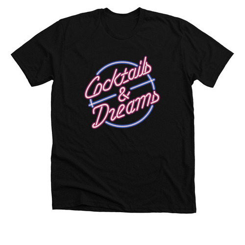COCKTAILS AND DREAMS, a Solid Black Blend Premium Unisex Tee
