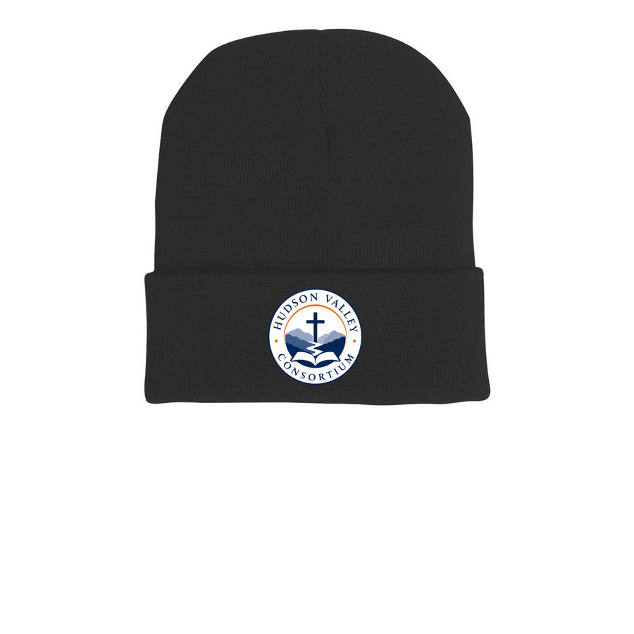 The Beanies, a Black Printed Cuffed Beanie