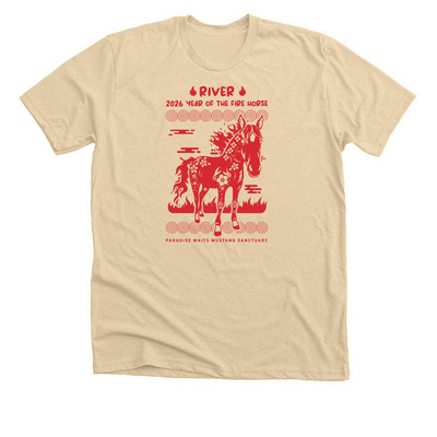 River - Year of the Fire Horse, a Heather Soft Cream Premium Unisex Tee