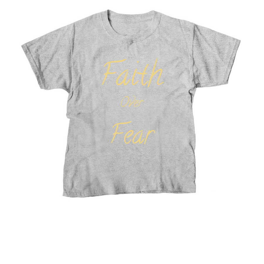 Faith Over Fear ? Wear Your Courage, a Sport Grey Youth Unisex Tee