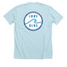OG Logo, a Heather Ice Blue Premium Unisex Tee (back-view)