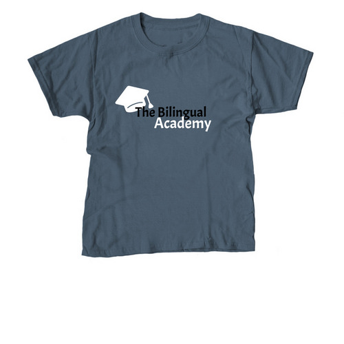 The Bilingual Academy Youth Tee, a Indigo Youth Unisex Tee