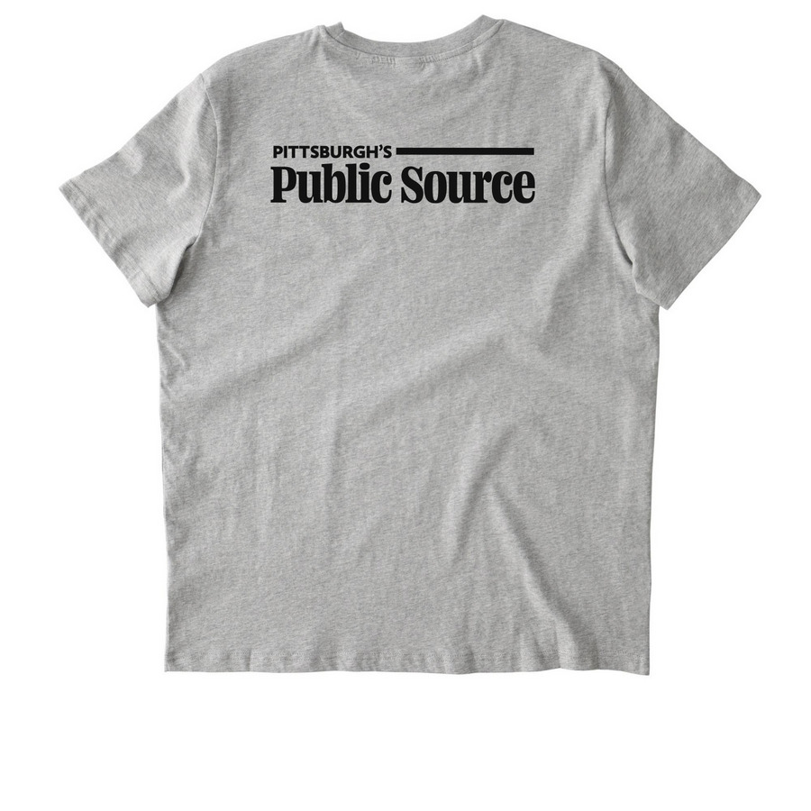 "Challenge bias. Check facts." tee, a Heather Grey Stanley/Stella Unisex Crafter Tee (back-view)