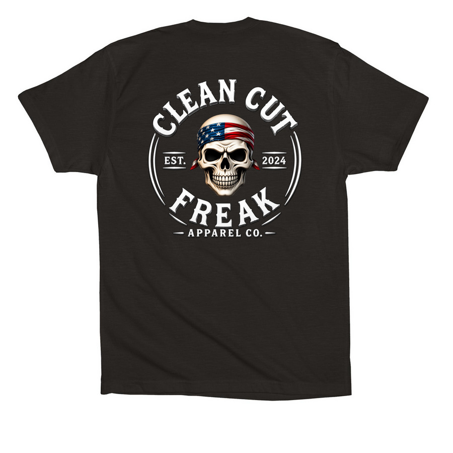 CCF Goes Patriotic, a Black Premium Cotton Tee (back-view)