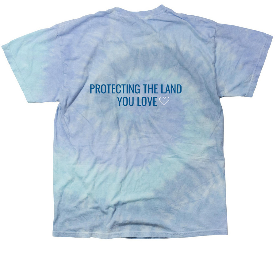 Big Waters Land Trust - Tie Dye Tee, a Lagoon Classic Tie Dye Tee (back-view)