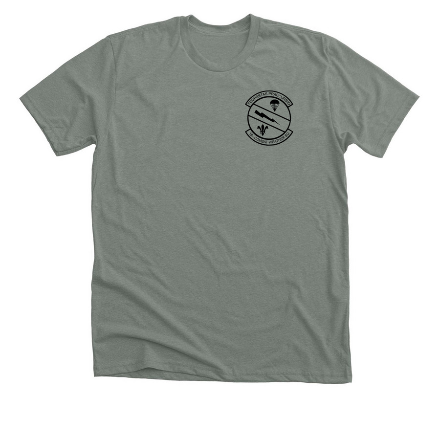 Black Logo & Jumpmaster CWT Crest, a Deep Heather Premium Unisex Tee