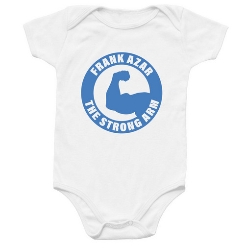 Frank Azar The Strong Arm Onesie, a White Infant Onesie
