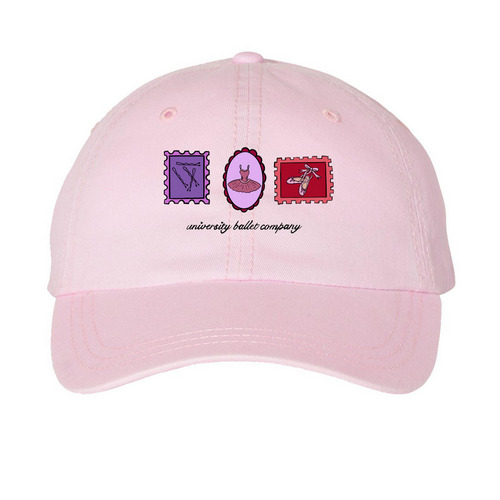 Stamps Hat - Color, a Pink Printed Pigment Dye Baseball Cap