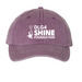 DLG4 SHINE Foundation hats (white logo), a Wine Printed Pigment Dye Baseball Cap