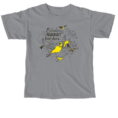 Birders Against Borders, a Granite Comfort Colors Unisex Tee
