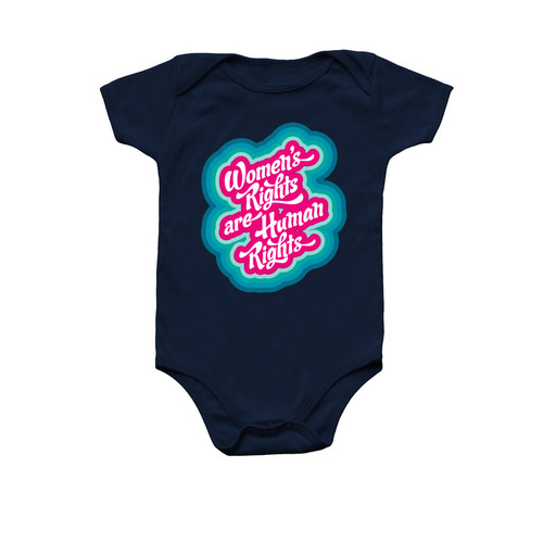 Women's Rights are Human Rights Onesie, a Navy Infant Onesie