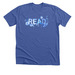 READ, blue & white floral, a Solid True Royal Premium Unisex Tee