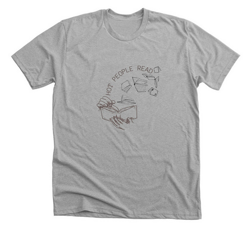 hot people read, a Athletic Heather Premium Unisex Tee