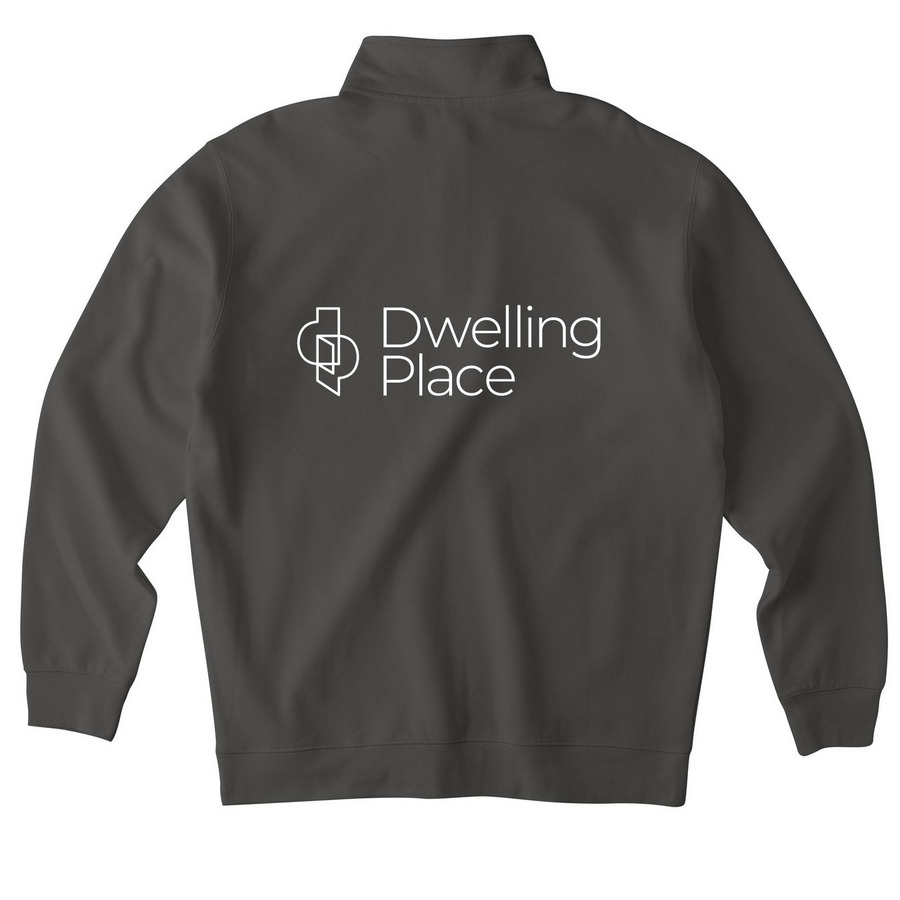 Classic DP Logo Collection, a Asphalt Midweight Quarter Zip Pullover (back-view)