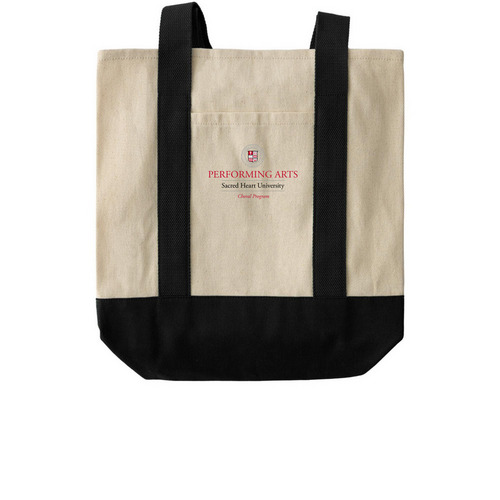 SHU Choirs Tote Bag, a Natural/Black Two-Tone Grocery Tote Bag