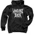 LANGUAGE BACK (HOODIE), a Black Pullover Hoodie