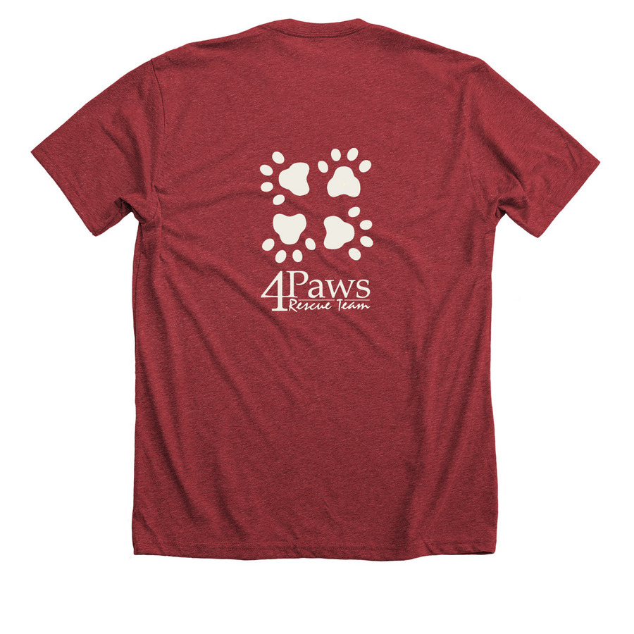 TALK TO THE PAW, a Heather Canvas Red Premium Unisex Tee (back-view)