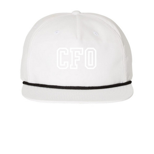 Collegiate Hat series, a White/ Black Printed Umpqua Snapback Cap