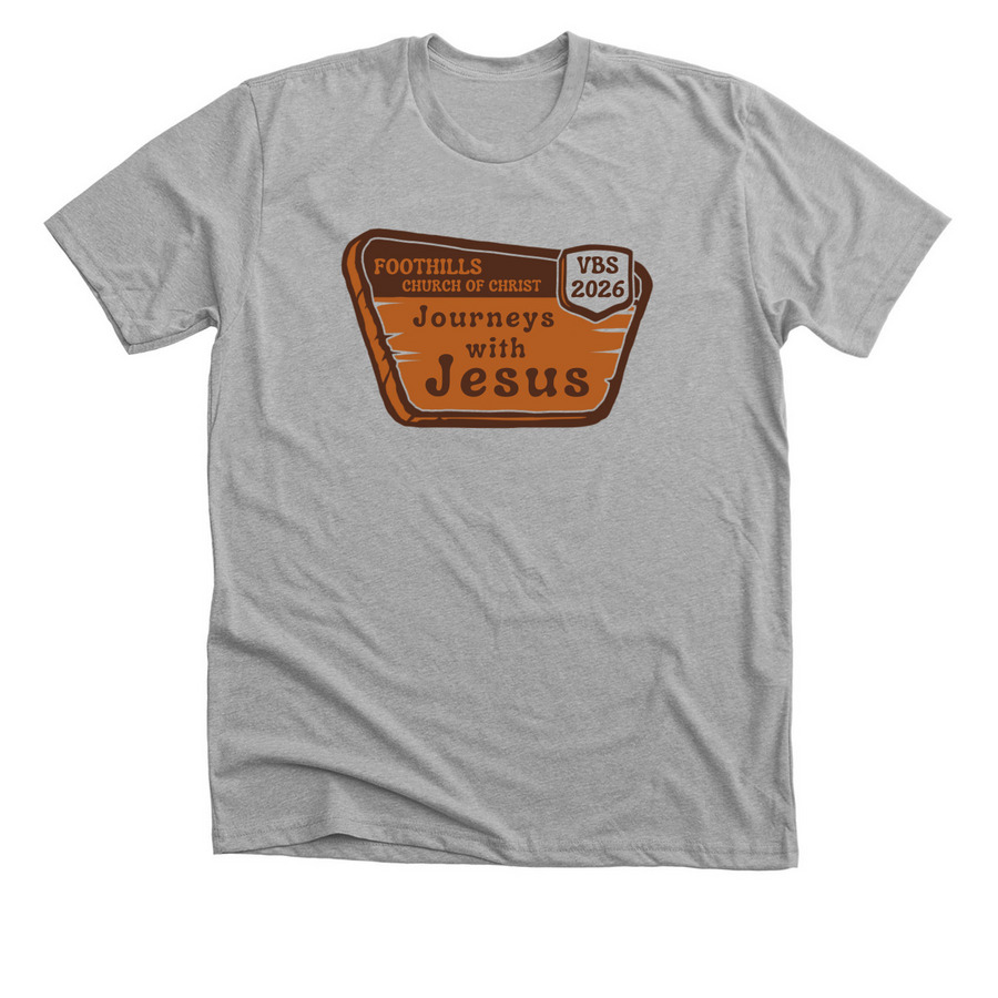 Foothills VBS 2026, a Athletic Heather Premium Unisex Tee