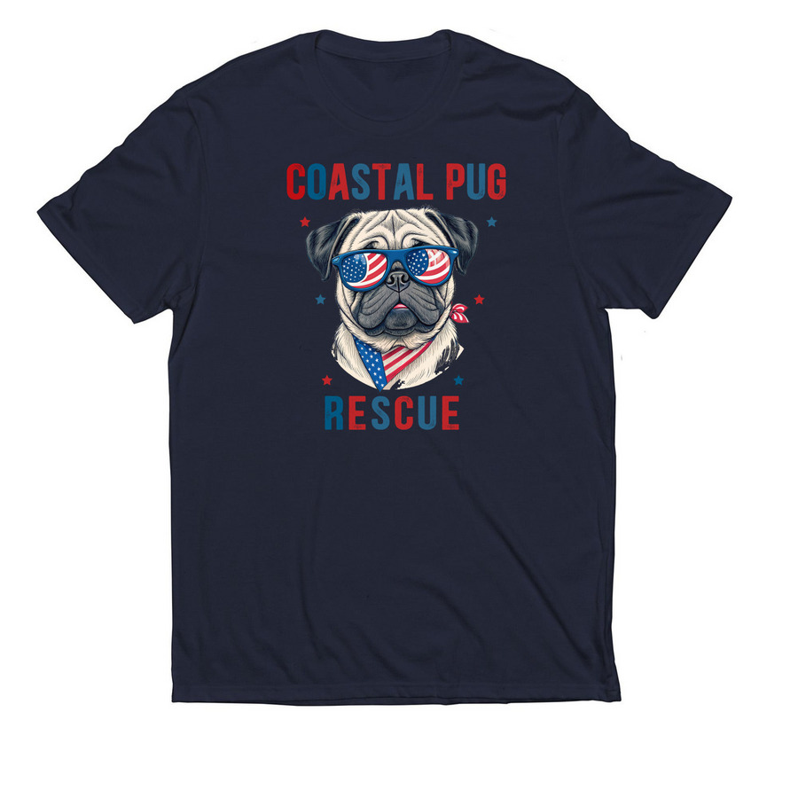 Pug Life: July 4th Edition ??, a Night Sky Navy Allmade Eco Triblend Unisex Tee