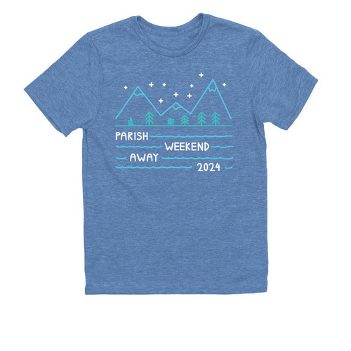 Parish Weekend Away 2024, a Azure Blue Allmade Youth Eco Triblend Tee