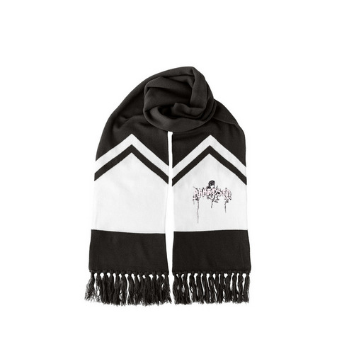 Cold Shoulder Shawl, a Black/ White Two-Tone Gameday Scarf