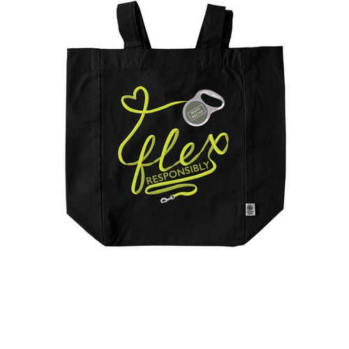 A bag for your retractable, a Black Recycled Cotton Tote Bag