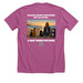 (Volunteers) We don't leave them behind, a Heather Magenta Premium Unisex Tee (back-view)