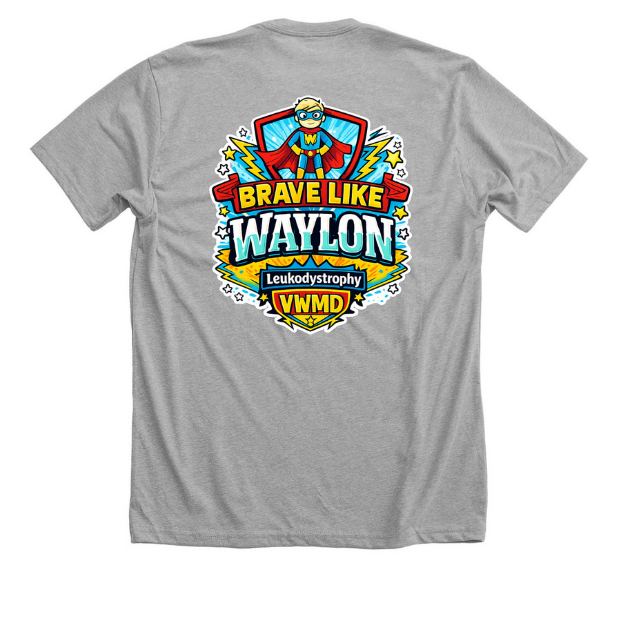 Waylon's Journey to a Miracle, a Athletic Heather Premium Unisex Tee (back-view)