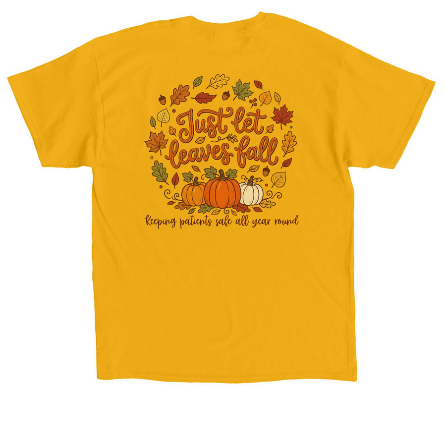 Let Leaves Fall (light color), a Gold Classic Unisex Tee (back-view)