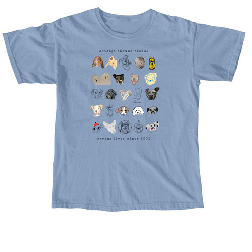 25 Years of Dogs, a Washed Denim Comfort Colors Unisex Tee