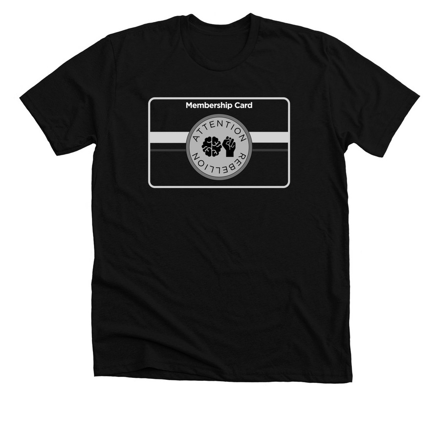 Attention Rebellion, a Solid Black Blend Premium Unisex Tee
