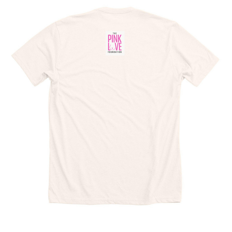 The Pink Love Crew, a Heather Natural Premium Unisex Tee (back-view)