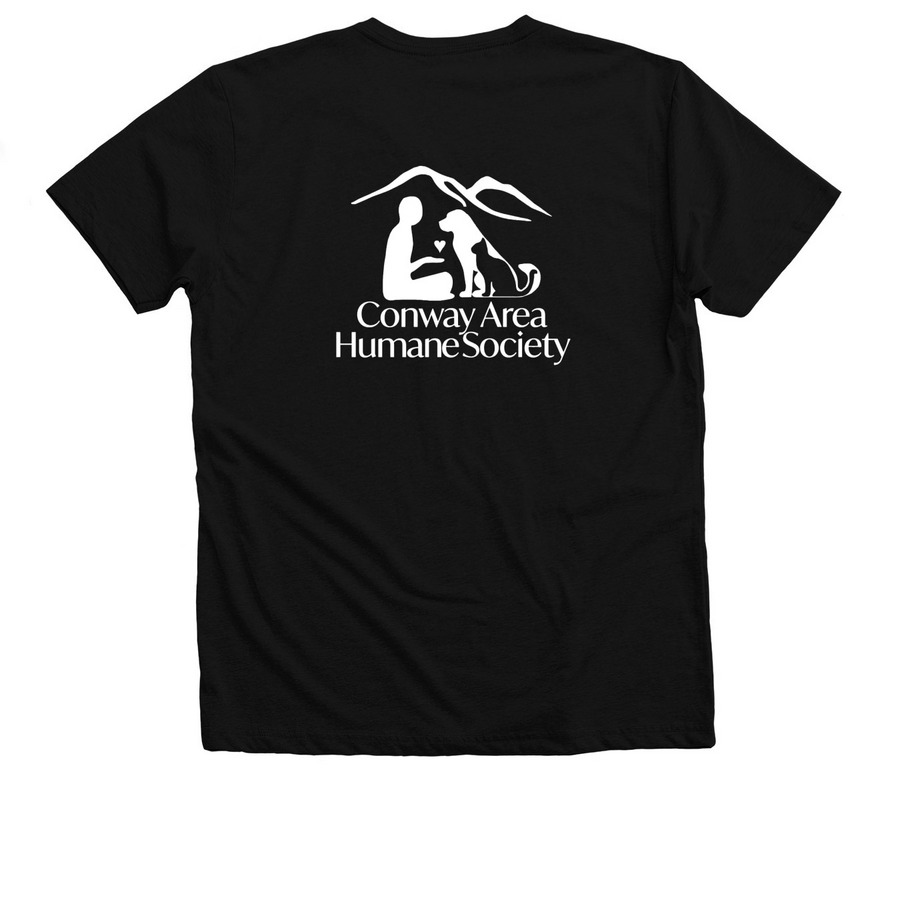 Be a Humane Hero&nbsp;, a Solid Black Blend Premium V-Neck Tee (back-view)