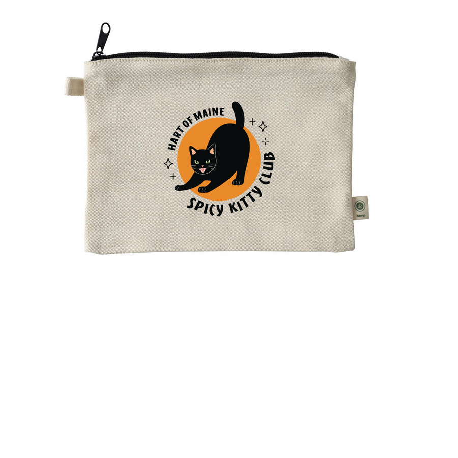 HART Spicy Kitty Club Pouch, a Natural 9"x7" Hemp Blend Pouch