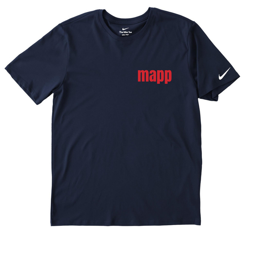 MAPP NIKE SHIRT, a College Navy Nike Dri-FIT Jersey Blend Performance Tee