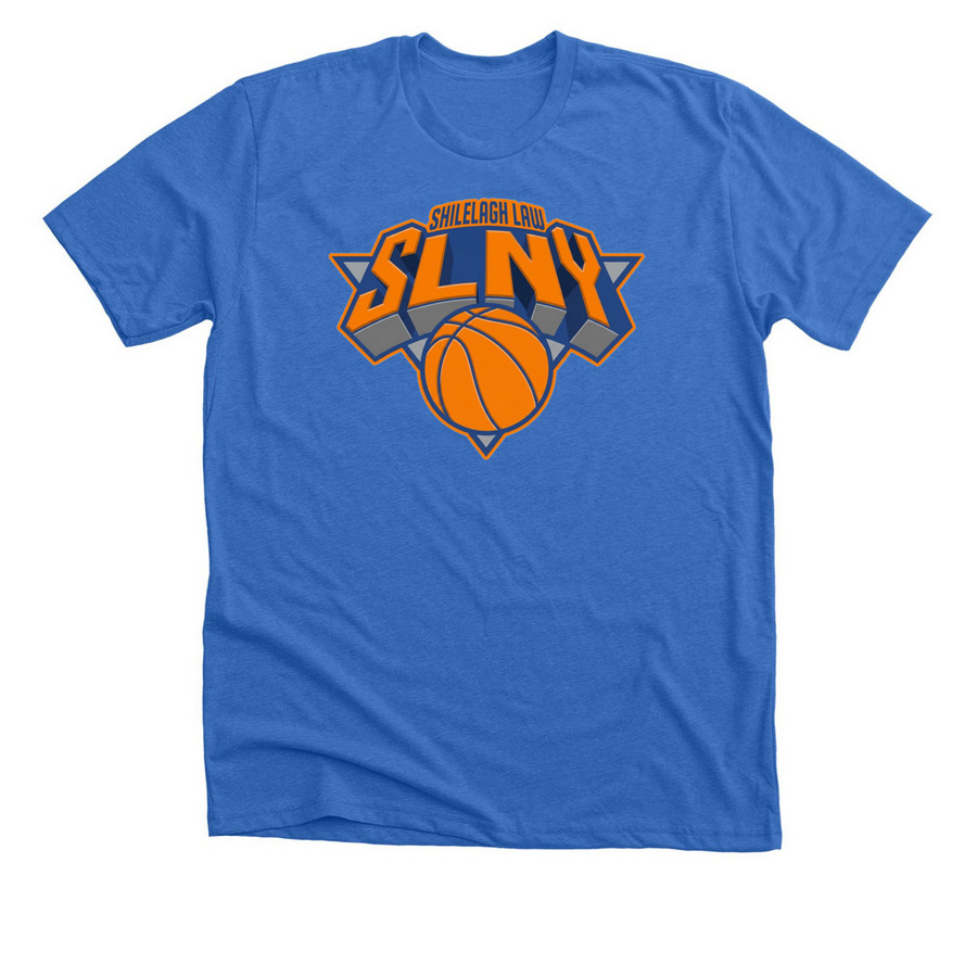 SLNY "HOOPS" TEE, a Heather True Royal Premium Unisex Tee