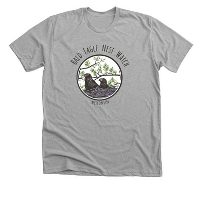 Bald Eagle Nest Watch, a Athletic Heather Premium Unisex Tee