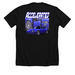 AP Blue, a Solid Black Blend Premium Unisex Tee (back-view)