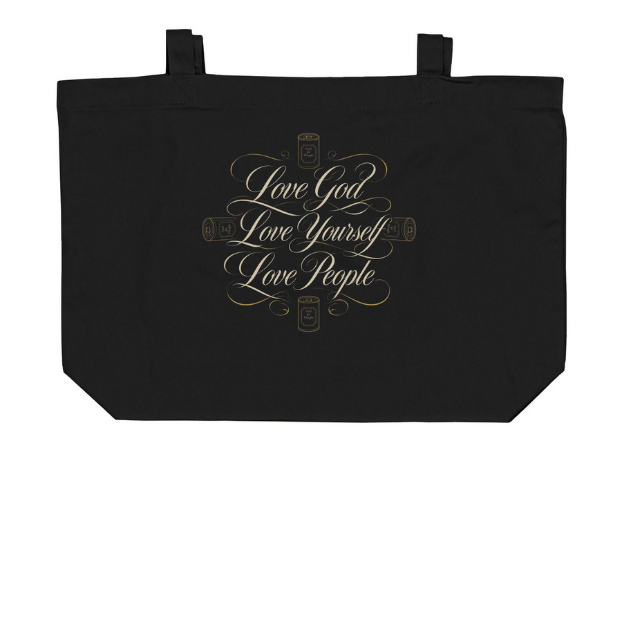 Thoughtful Threads, a Black Large Organic Cotton Tote Bag