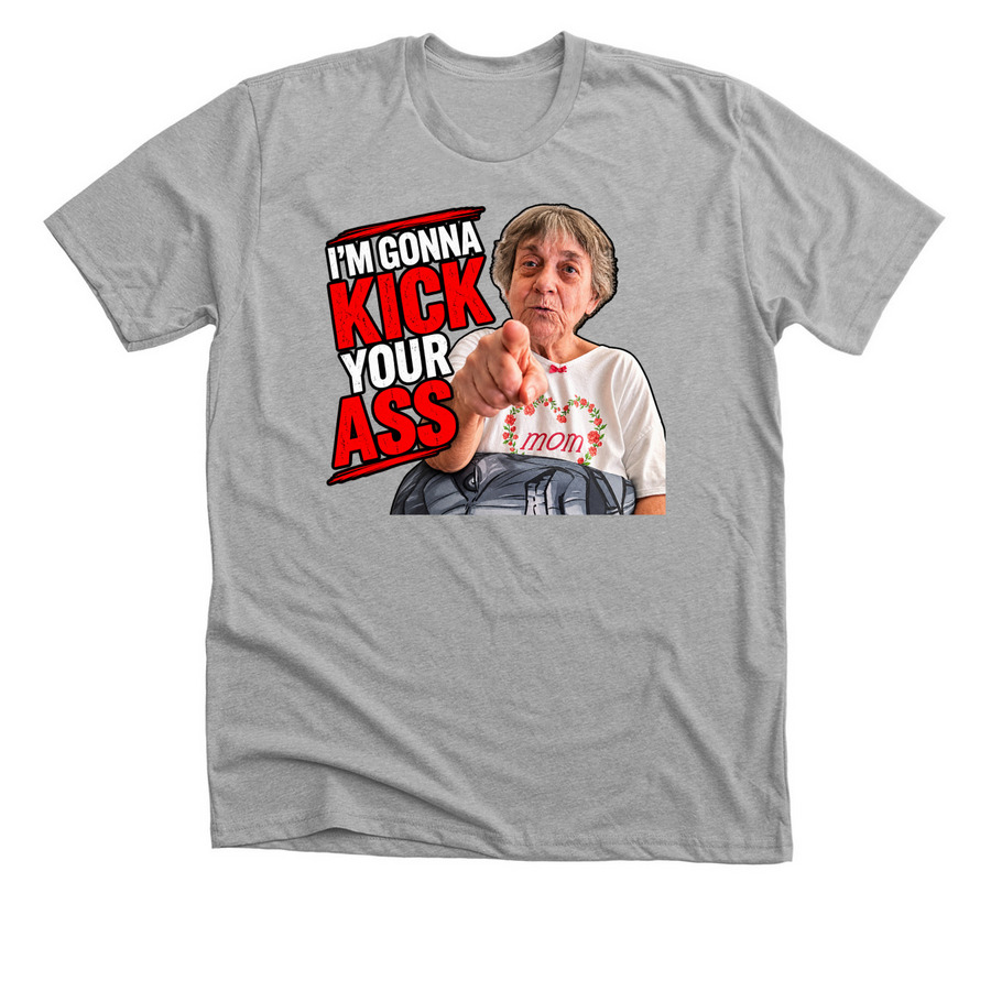 Ass Kicking Grandma, a Athletic Heather Premium Unisex Tee