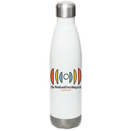 The World & Everything in It Water Bottle, a White Stainless Steel Water Bottle