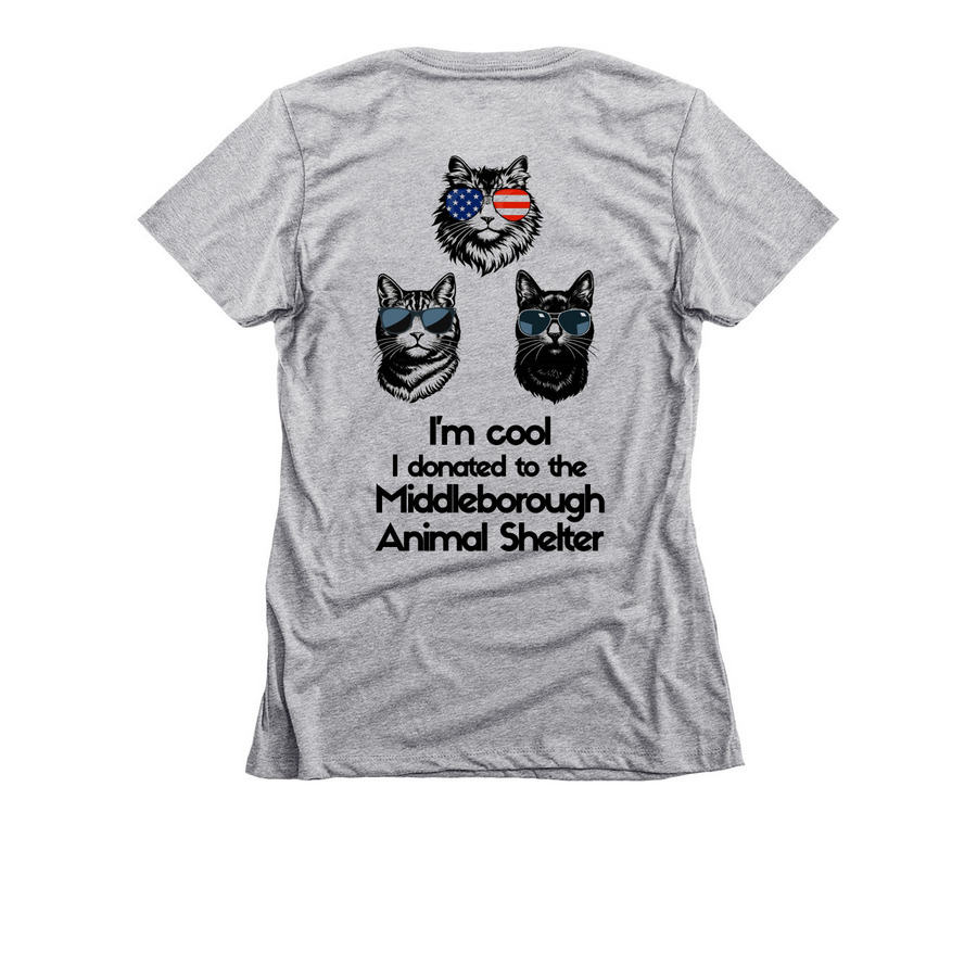 Animal Shelter - Cat Lovers, a Dark Heather Grey Women's Slim Fit Tee (back-view)