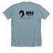 Be a Bird Mom, a Heather Blue Lagoon Premium Unisex Tee (back-view)