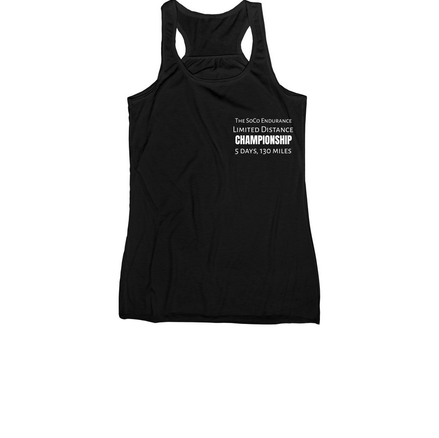 The Limited Distance CHAMPIONSHIP, a Black Women's Racerback
