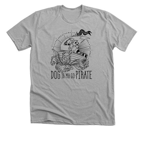 Dog is My Co-Pirate, a Athletic Heather Premium Unisex Tee