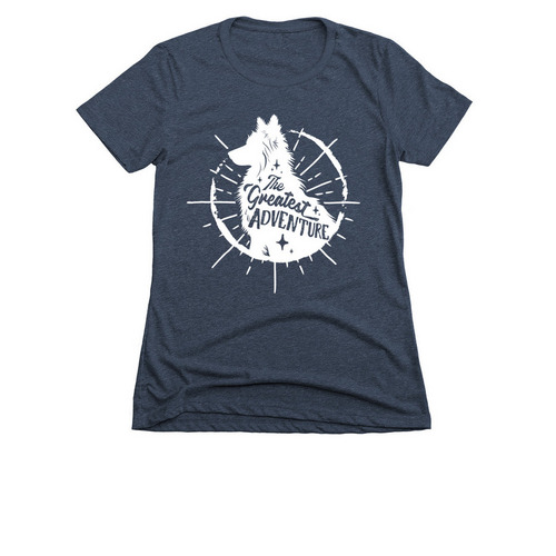 The Greatest Adventure Official Launch Tee, a Midnight Navy Women's Slim Fit Tee